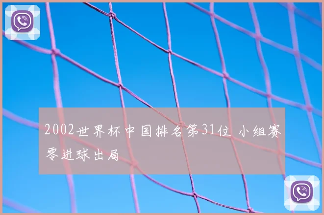 2002世界杯中国排名第31位 小组赛零进球出局